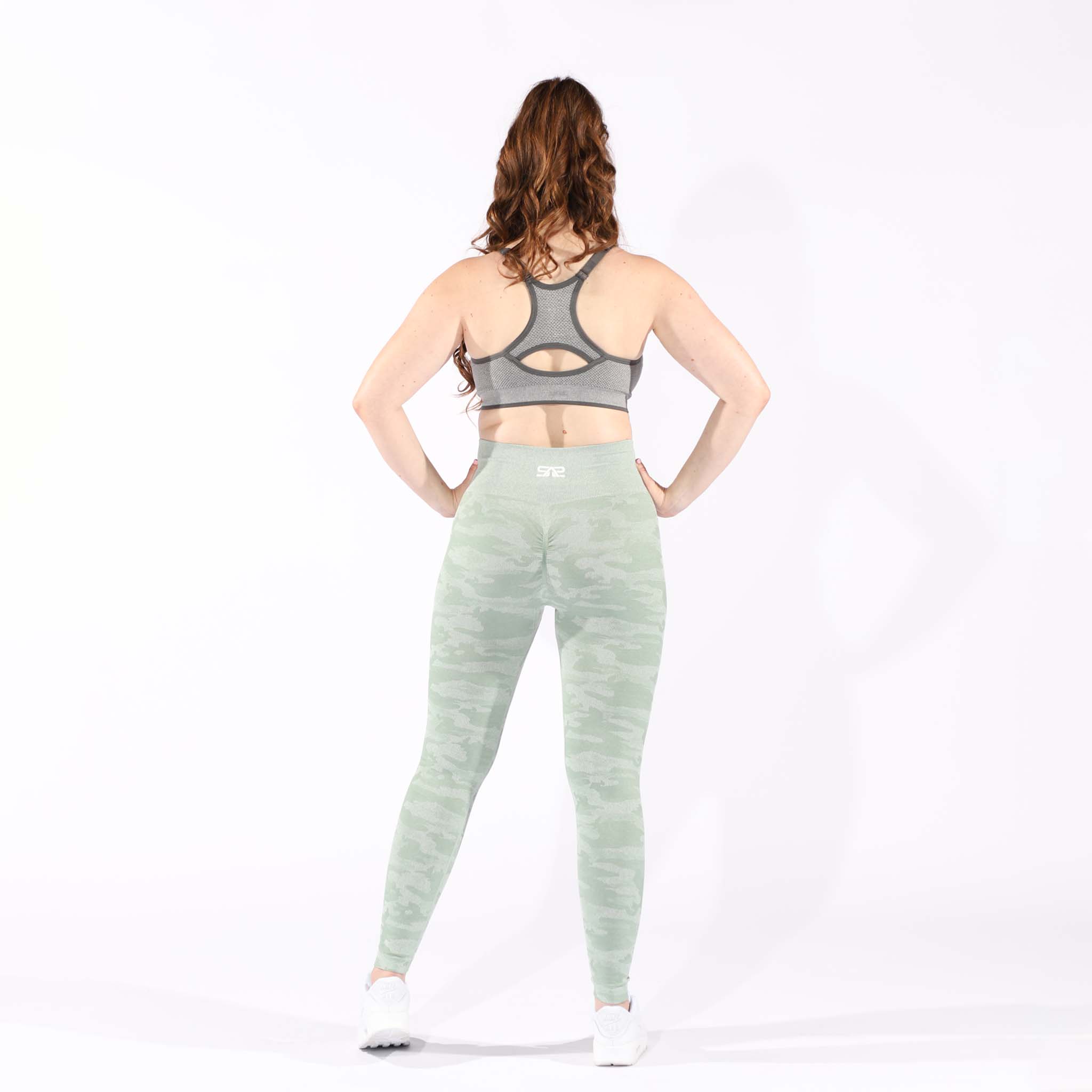 Gymshark green camo scrunch leggings - Depop